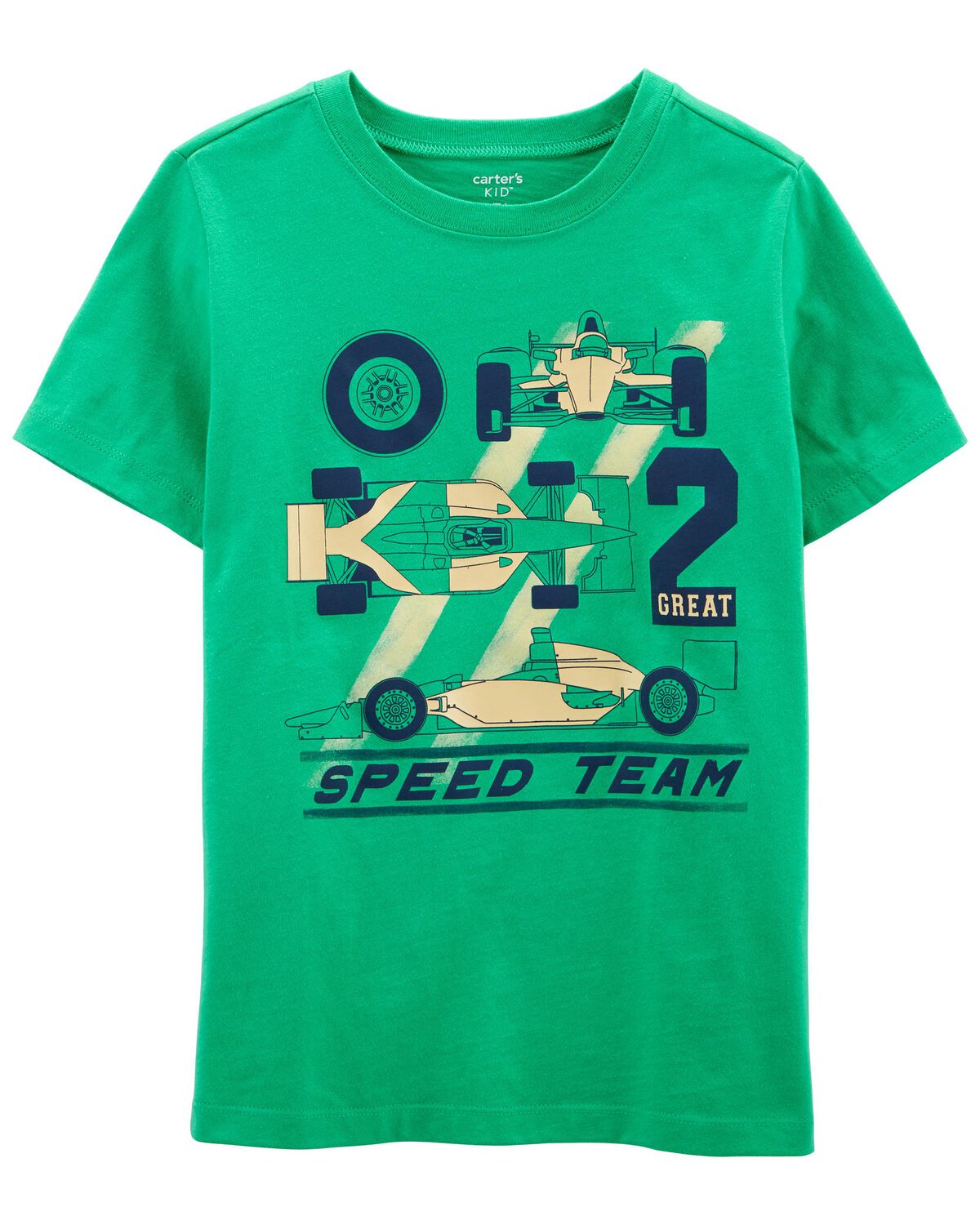 Green Kid Race Car Jersey Ree