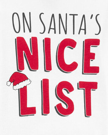 Toddler 2-Piece Santa's Nice List Cotton & Fleece Pajamas, 