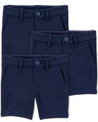 Toddler 3-Pack Stretch  Uniform Chino Shorts, image 1 of 3 slides