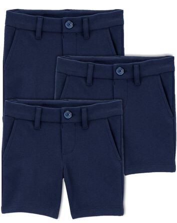 Toddler 3-Pack Stretch  Uniform Chino Shorts, 