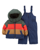 Baby 2-Piece Striped Snowsuit, image 1 of 5 slides