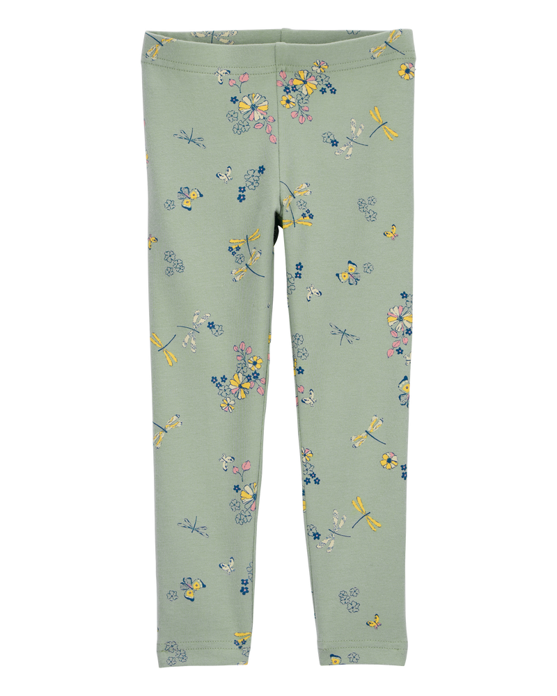 Baby Tossed Floral Print Stretch Leggings, image 1 of 4 slides