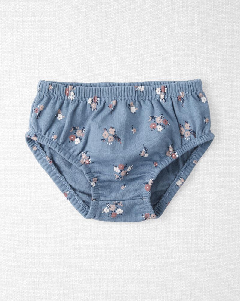 Baby Long-Sleeve Ruffle Dress Made with Organic Cotton in Floral Print, image 3 of 6 slides