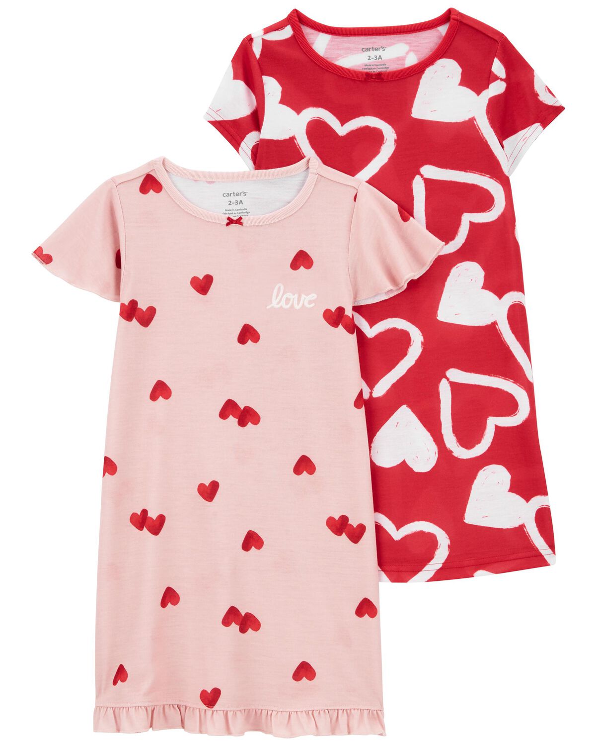 2-Pack Heart Nightgowns