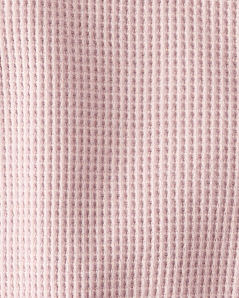 Baby Waffle Knit Sleep & Play Pajamas Made with Organic Cotton in Perfect Pink, image 2 of 4 slides