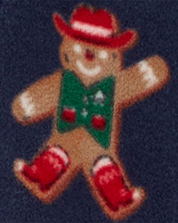 1-Piece  Gingerbread Fleece Footie Pajamas
, 