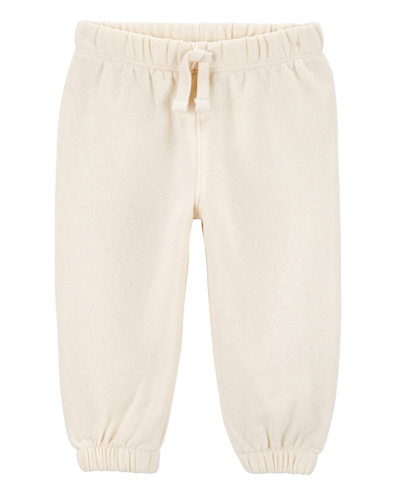 Baby Girl Glitter Pull-On Fleece Joggers, image 1 of 4 slides