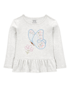 Toddler 2-Piece Butterfly Peplum Top & Leggings Set, image 2 of 6 slides