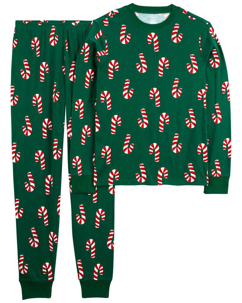 2-Piece Candy Cane 100% Snug Fit Cotton Pajamas, image 1 of 3 slides