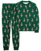 2-Piece Candy Cane 100% Snug Fit Cotton Pajamas, image 1 of 3 slides