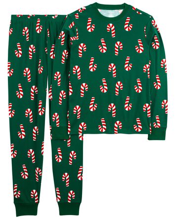 2-Piece Candy Cane 100% Snug Fit Cotton Pajamas, 