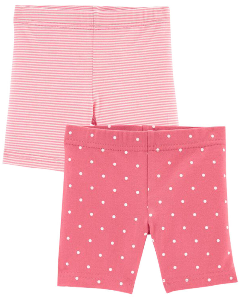 Baby 2-Pack Polka Dot & Striped Biker Shorts Set, image 1 of 1 slides