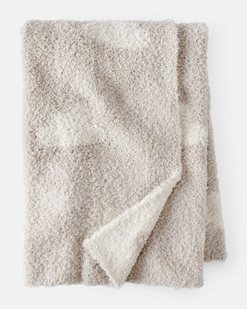 Cloud Print Plush Blanket - Beige, 
