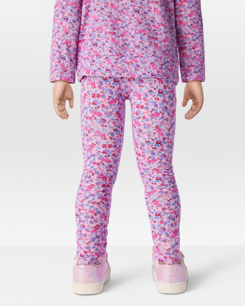 Toddler Knit Leggings - Floral, image 2 of 6 slides
