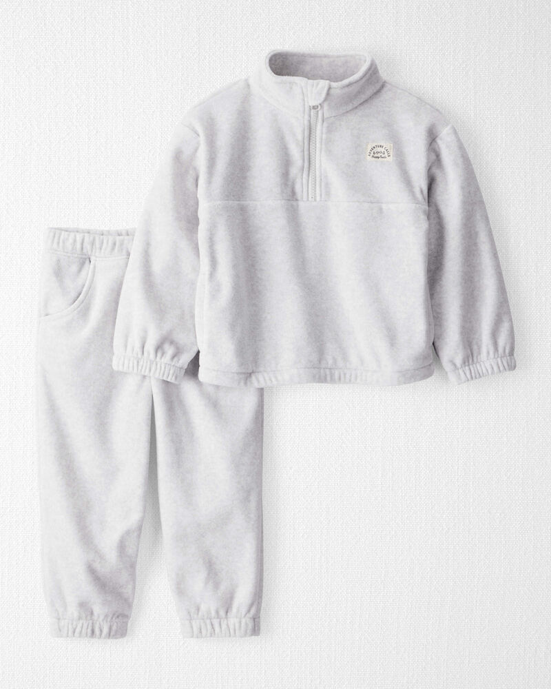 Toddler Girl 2-Piece Recycled Microfleece Set - Grey, image 1 of 4 slides