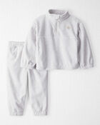 Toddler Girl 2-Piece Recycled Microfleece Set - Grey, image 1 of 4 slides