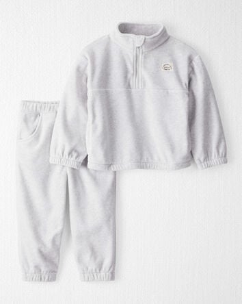 Toddler Girl 2-Piece Recycled Microfleece Set - Grey, 
