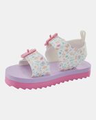 Toddler Casual Floral Sandals - Pink/White, image 7 of 7 slides