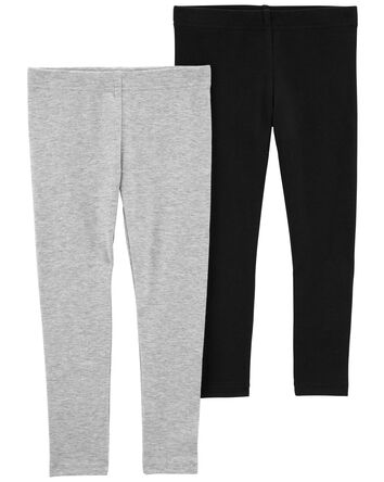 Toddler 2-Pack Gray & Black Leggings Set, 