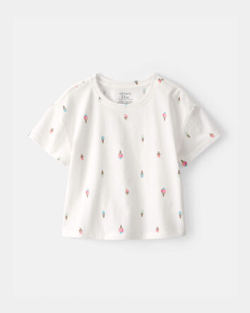 Baby Girl Ice Cream Top - White, 