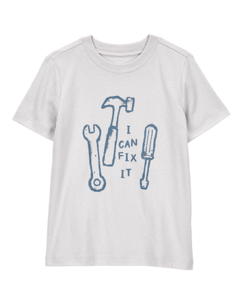 Toddler I Can Fix It Short-Sleeve Graphic Tee - Grey, 