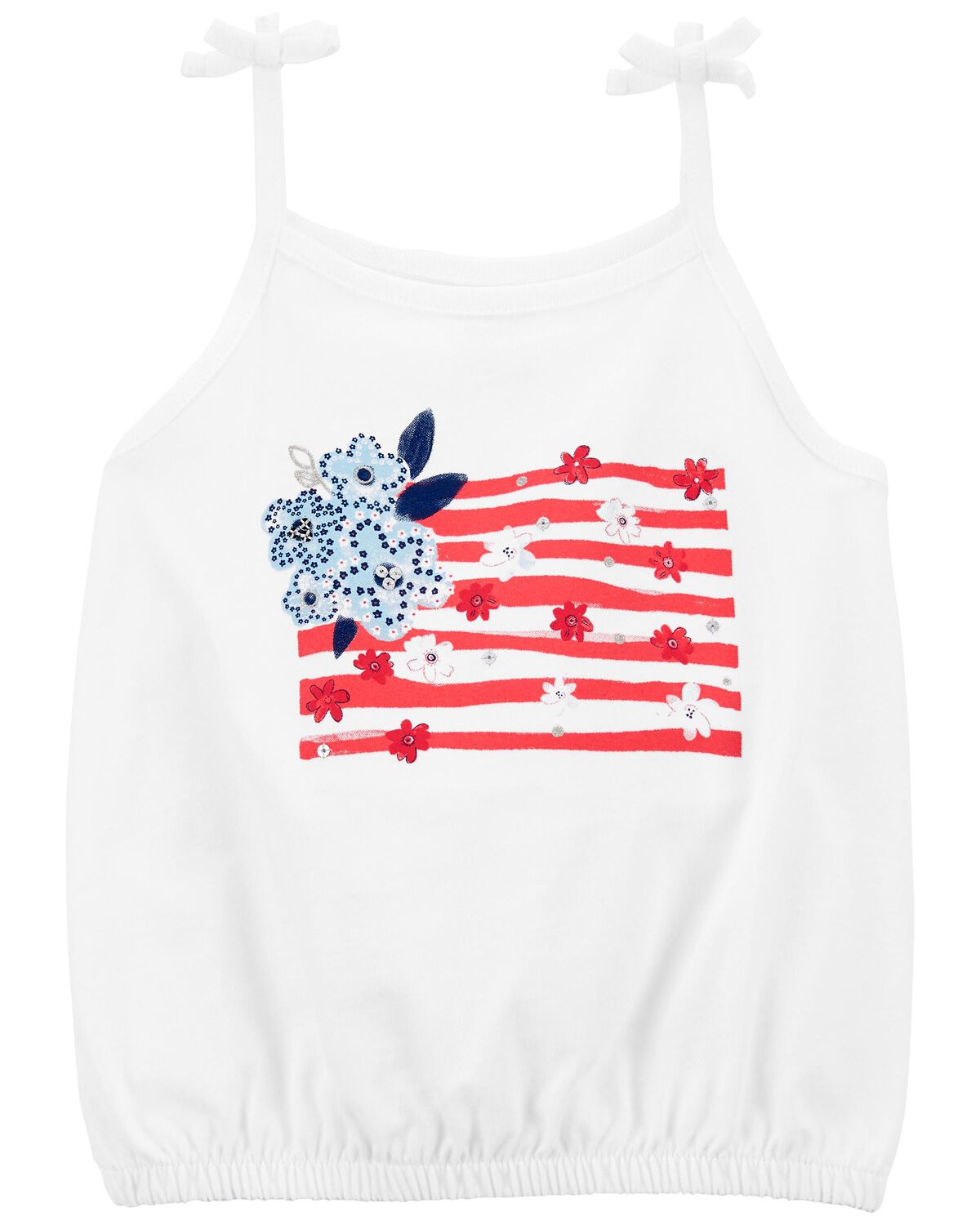 White Toddler American Flag Jersey Tank | carters.com