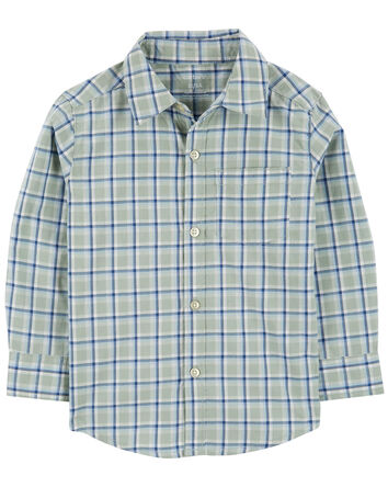 Plaid Button-Front Shirt, 