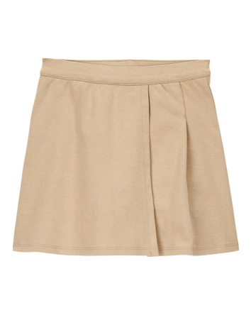 Kid Ponte Knit Uniform Skort - Khaki, 