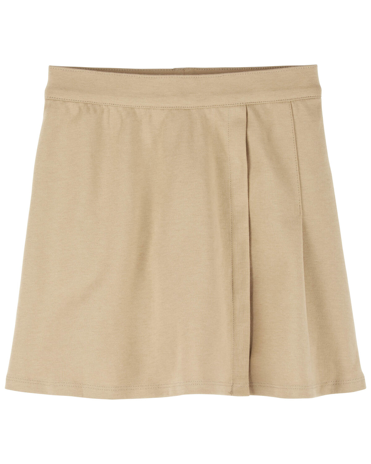Khaki Kid Ponte Knit Uniform Skort