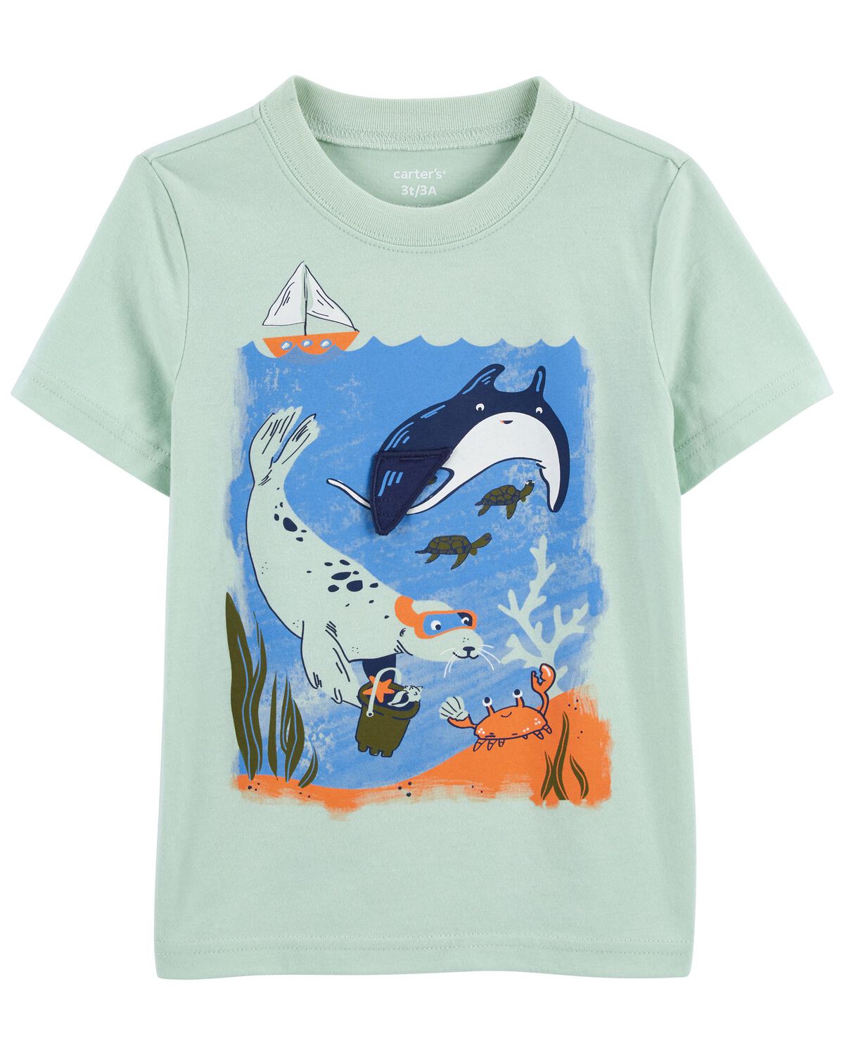 Green Baby Sea Animal Graphic Tee