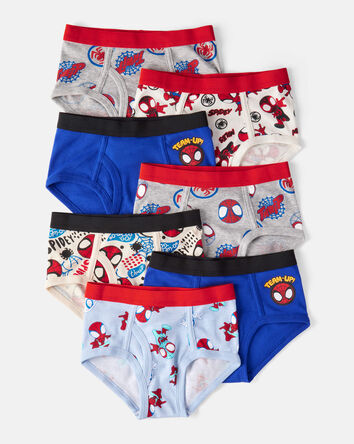 Toddler Boy 7-Pack ©Marvel Spider-Man Print Brief Underwear - Blue/White, 