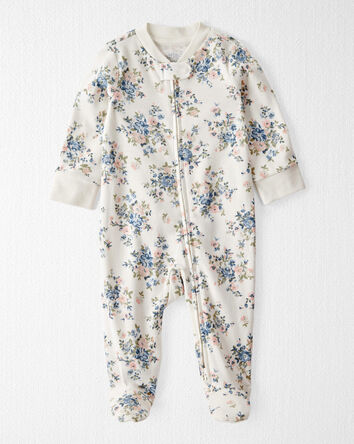 Baby Organic Cotton Floral-Print Sleep & Play Pajamas, 