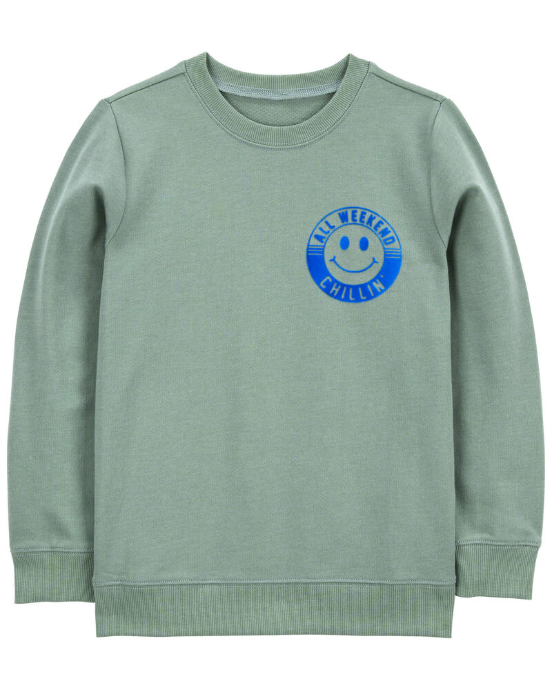 Kid Smiley Face Pullover Sweatshirt, image 1 of 3 slides