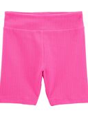 Pink - Kid Ribbed Bike Shorts