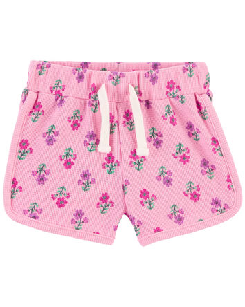 Baby Waffle Knit Pull-On Floral Shorts, 