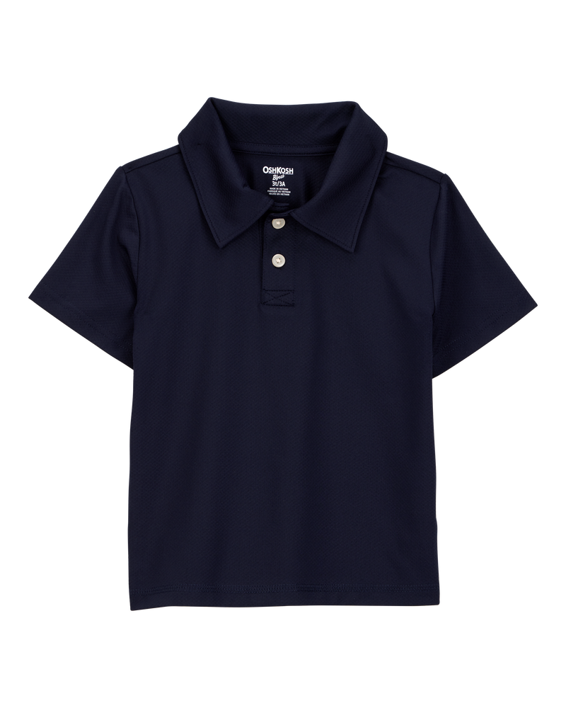 Toddler 2-Pack Active Uniform Polo Shirts in Moisture Wicking BeCool™ Fabric - Navy, image 2 of 3 slides
