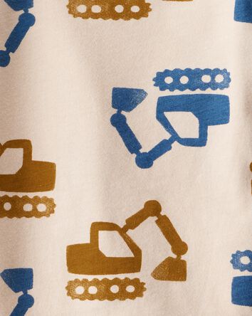 Baby Boy Construction Print Long-Sleeve Graphic Tee - Beige, 