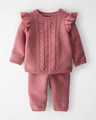 Baby Organic Cotton Sweater Knit 2-Piece Set, image 1 of 6 slides