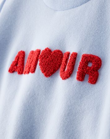 Toddler Girl Amour Pullover Sweatshirt - Blue, 