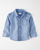 Toddler Organic Cotton Chambray Button-Front Shirt, image 1 of 4 slides