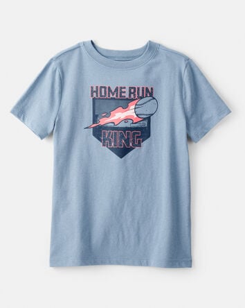 Boys Home Run Baseball Short-Sleeve Graphic Tee - Blue, 