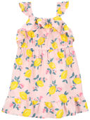 Pink - Toddler LENZING™ ECOVERO™ Lemon Print Sundress