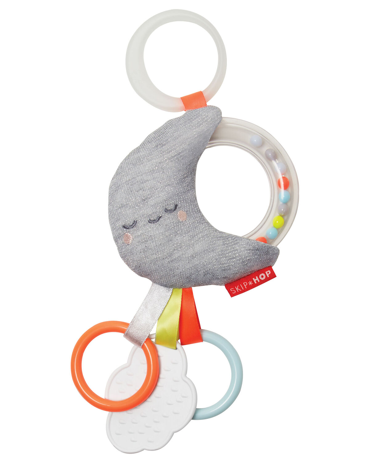 Silver Lining Cloud Rattle Moon Stroller Baby Toy