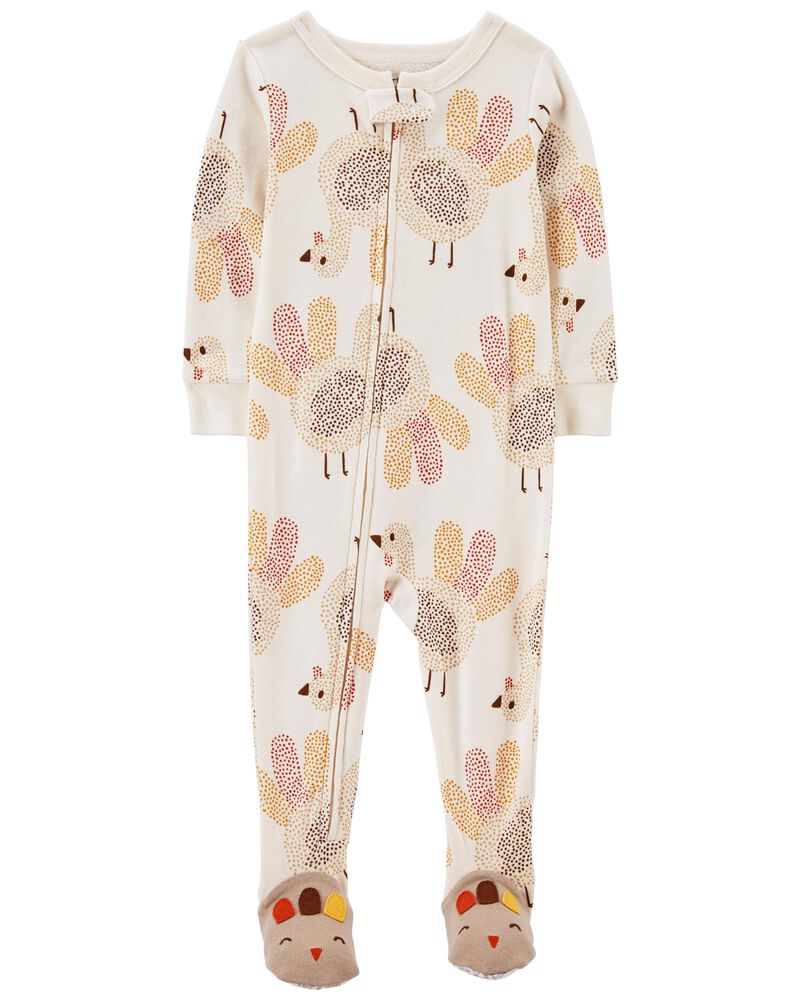 Baby 1-Piece Thanksgiving 100% Snug Fit Footie Pajamas, image 1 of 4 slides