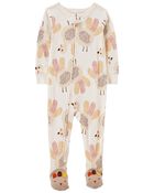 Baby 1-Piece Thanksgiving 100% Snug Fit Footie Pajamas, image 1 of 4 slides