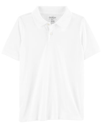 Kid White Piqué Polo Shirt, 