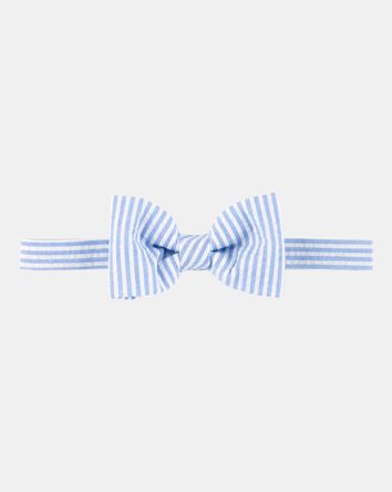 Seersucker Bow Tie - Blue, 