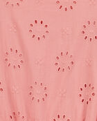 Girls Eyelet Tie-Front Jumpsuit - Pink, image 2 of 3 slides