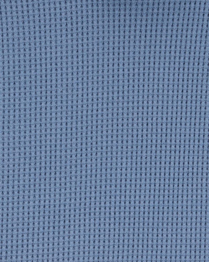Baby Waffle Knit Hooded Pullover - Blue, image 2 of 3 slides