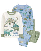 Baby 4-Piece Dinosaur 100% Snug Fit Cotton Pajamas, image 1 of 4 slides
